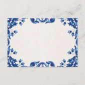 Blue Floral Elegant Fiesta Spanish Wedding エンクロージャーカード (裏面)