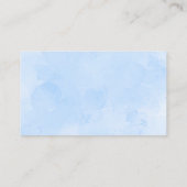 Blue Floral Elephant Baby Shower Words of Wisdom エンクロージャーカード (裏面)