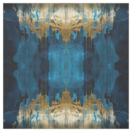 Blue Floral Fabric Seamless Pattern Boho Modern ファブリック (見本)