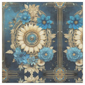 Blue Floral Fabric Seamless Pattern For Sewing ファブリック (クローズアップ)