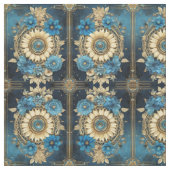 Blue Floral Fabric Seamless Pattern For Sewing ファブリック (見本)