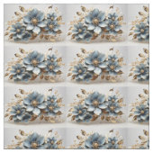 Blue Floral Fabric Seamless Pattern For Sewing ファブリック (見本)