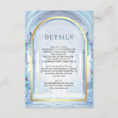 Blue Floral Fairytale Castle Wedding Details エンクロージャーカード (正面)