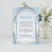 Blue Floral Fairytale Castle Wedding Details エンクロージャーカード (スタンド正面)