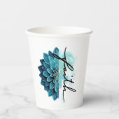 Blue Floral Faith 紙コップ (正面)