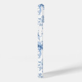 Blue Floral French Toile Monogram Name  Case-Mate iPhoneケース (裏面 / 右)