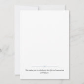 Blue Floral Funeral Invitation Celebration of Life 招待状 (裏面)