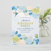Blue floral garden birthday 招待状 (スタンド正面)