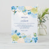 Blue floral garden wedding 招待状 (スタンド正面)