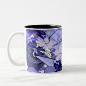 Blue Floral Geometry — Lavender Abstract Mug ツートーンマグカップ (左)