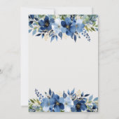 Blue Floral Gold Arch Wedding Save The Date 招待状 (裏面)