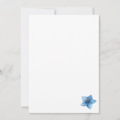  Blue Floral Gold Frame 20th Wedding Anniversary  招待状 (裏面)