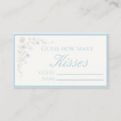  Blue  Floral  "Guess How Many Kisses" Bridal Game エンクロージャーカード (正面)