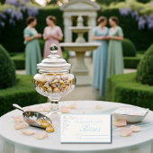  Blue  Floral  "Guess How Many Kisses" Bridal Game エンクロージャーカード