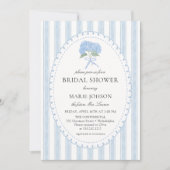 Blue Floral Hydrangea Bridal Shower Invitation 招待状 (正面)