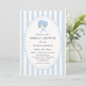 Blue Floral Hydrangea Bridal Shower Invitation 招待状 (スタンド正面)