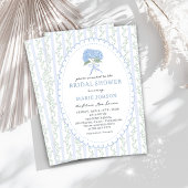 Blue Floral Hydrangea Bridal Shower Invitation 招待状