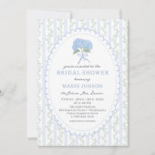 Blue Floral Hydrangea Bridal Shower Invitation 招待状 (正面)