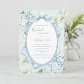 Blue Floral Hydrangeas Whimsical Bridal 招待状 (スタンド正面)