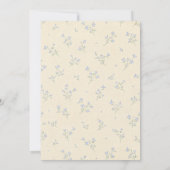 Blue Floral Hydrangeas Yellow Whimsical Bridal 招待状 (裏面)