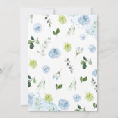 Blue Floral It's a Boy Elephant Baby Shower 招待状 (裏面)