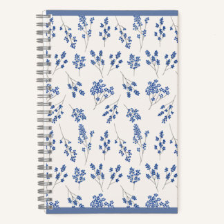 Blue Floral Journal – Elegant Botanical Notebook ノートブック