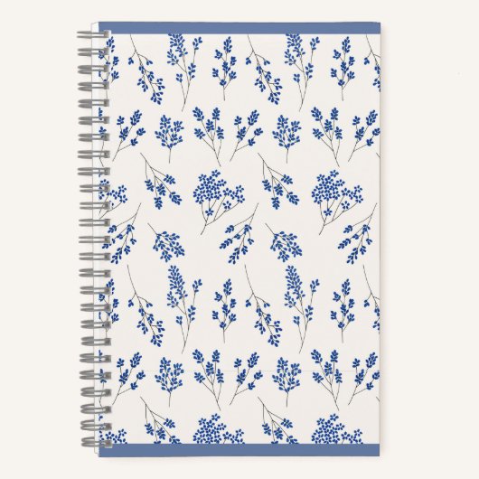 Blue Floral Journal – Elegant Botanical Notebook ノートブック (正面)