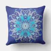 Blue floral mandala on grunge background. アウトドアクッション (裏面)