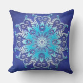 Blue floral mandala on grunge background. アウトドアクッション (正面)