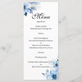 Blue floral Menu メニュー