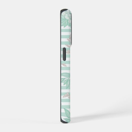 Blue Floral Minimalist iPhoneケース (右側面)