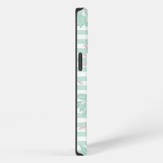Blue Floral Minimalist iPhoneケース (右側面)