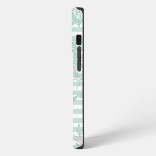 Blue Floral Minimalist iPhoneケース (左側面)