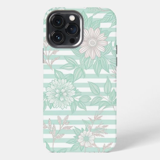 Blue Floral Minimalist iPhoneケース (裏面)