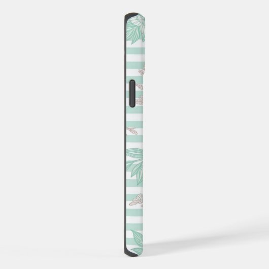 Blue Floral Minimalist iPhoneケース (右側面)