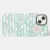 Blue Floral Minimalist iPhoneケース (裏面横)