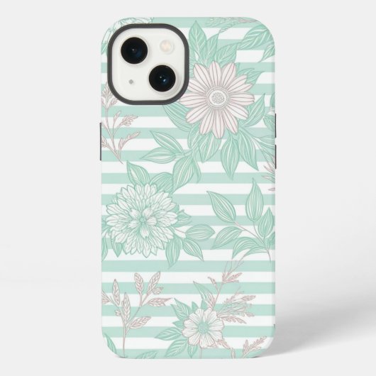 Blue Floral Minimalist iPhoneケース (裏面)