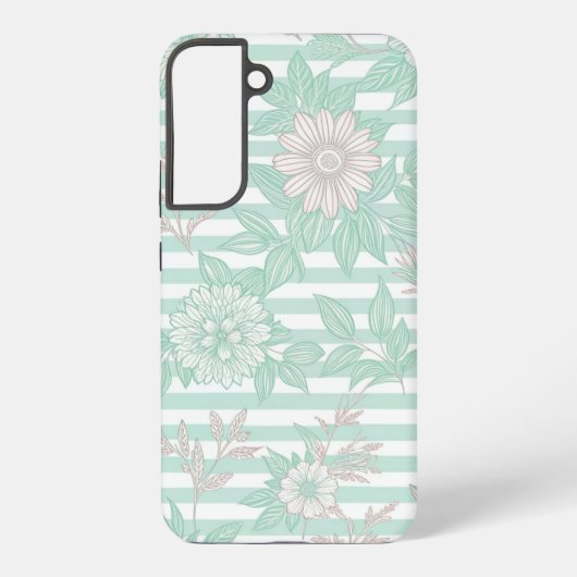 Blue Floral Minimalist Samsung Galaxyケース (裏面)