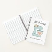 Blue Floral Mixer Bakery Pastry Chef Notebook ノートブック (内部)