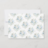 Blue Floral Modern Monogram Wedding RSVP Cards (裏面)