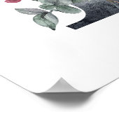 Blue Floral Monogram Initial B ポスター (角)