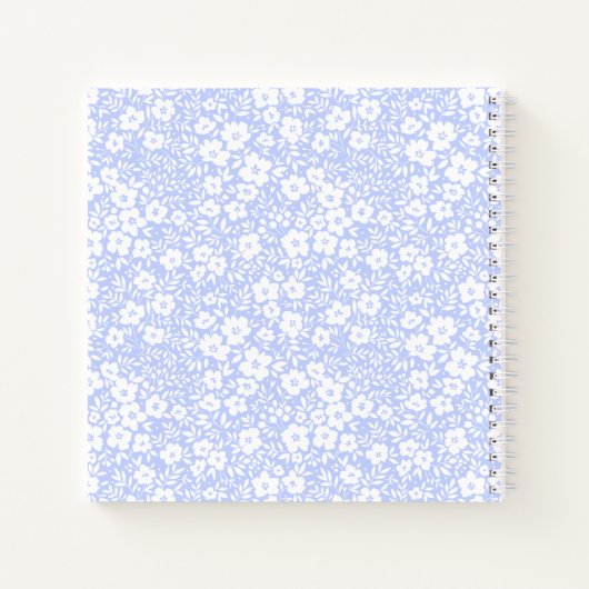 Blue Floral Monogram Notebook Journal ノートブック (裏面)