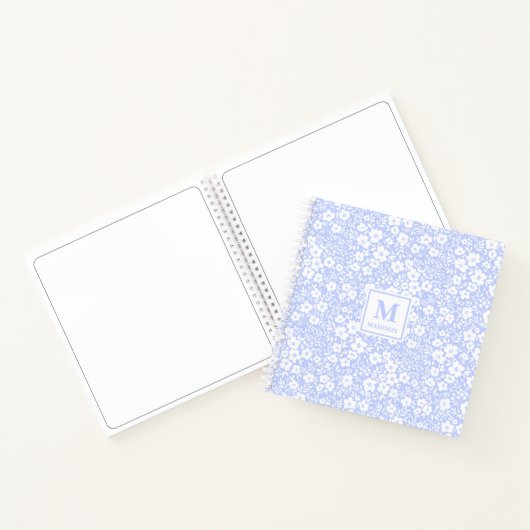 Blue Floral Monogram Notebook Journal ノートブック (内部)