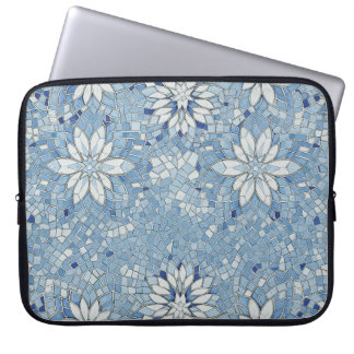 blue floral mosaic ラップトップスリーブ
