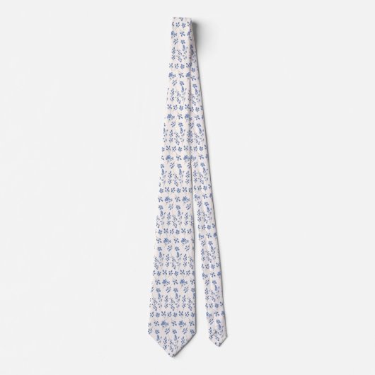 blue floral neck tie ネクタイ (正面)