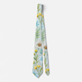 Blue Floral Necktie for Men – Elegant Rose Print  ネクタイ (正面)