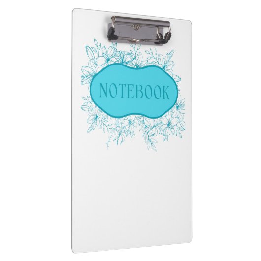 Blue Floral Notebook Cover クリップボード (右)
