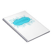 Blue Floral Notebook Cover ノートブック (右側)
