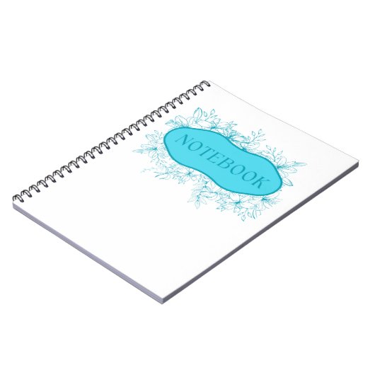 Blue Floral Notebook Cover ノートブック (左側)