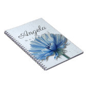 Blue Floral Notebook Name | Cornflower Journal ノートブック (右側)